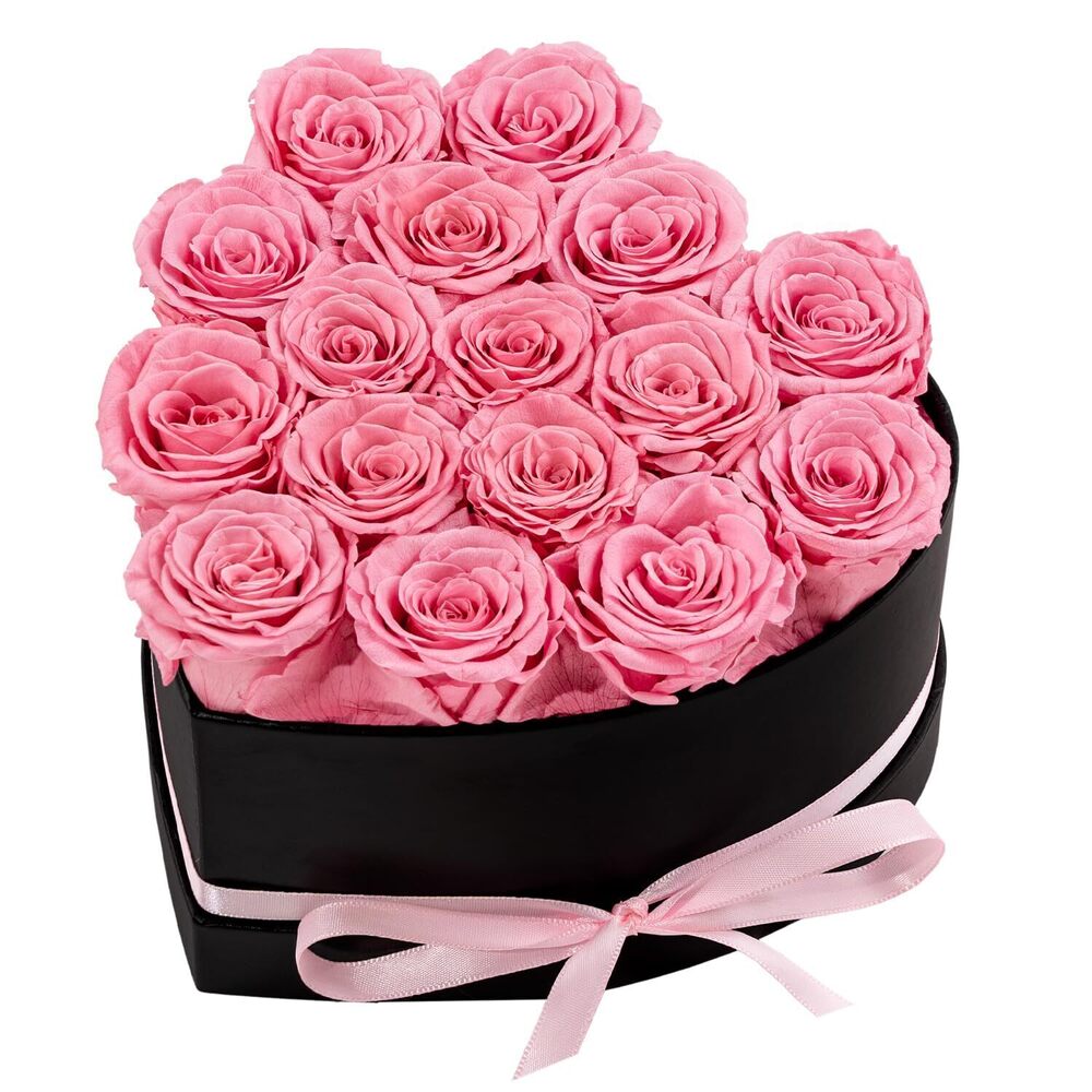 6179 16 Forver Preserved Flowers in a Heart Box, Flowers for Her,Eternal